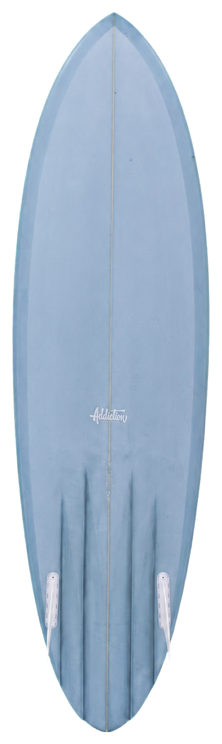 Clincher Addiction Surfboards, vue du dessous