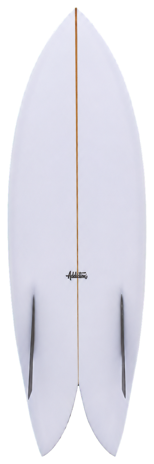 Split Tongue Addiction Surfboards, vue du dessous